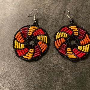 Vibrant Beaded Hoop Earrings